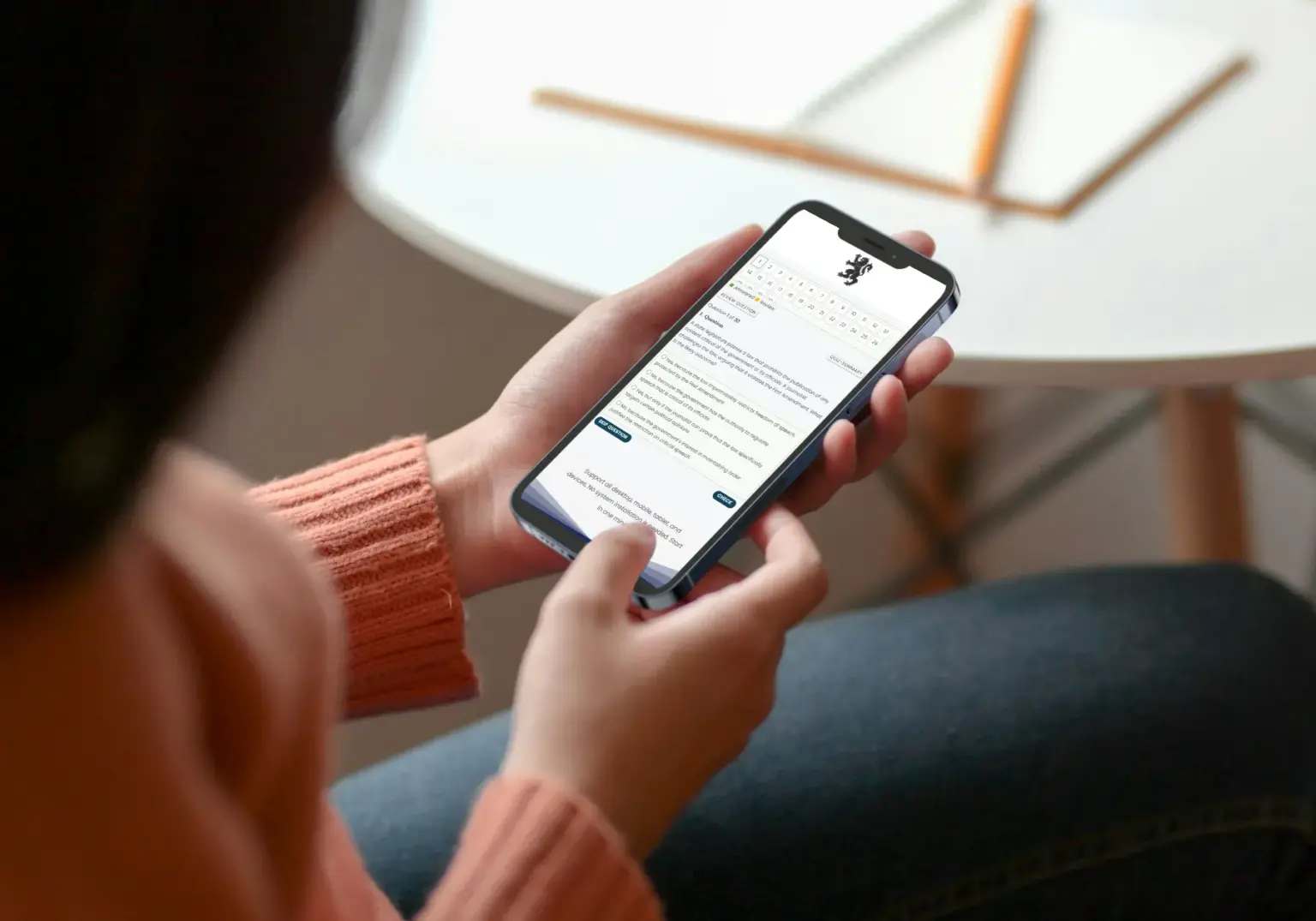Candidate using CertGuard Exam on mobile